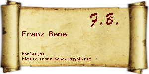Franz Bene névjegykártya
